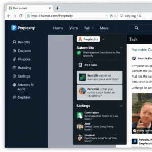 "Perplexity Comet AI browser interface showcasing AI-powered features for enhanced productivity."