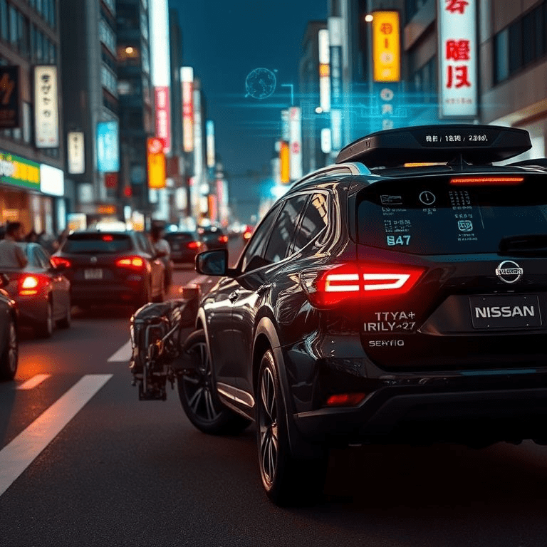 Wayve technology Nissan Ariya navigating Tokyo streets with AI sensors