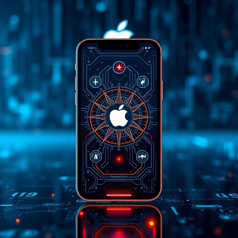 “iOS 19 update with generative AI features on iPhone screen”